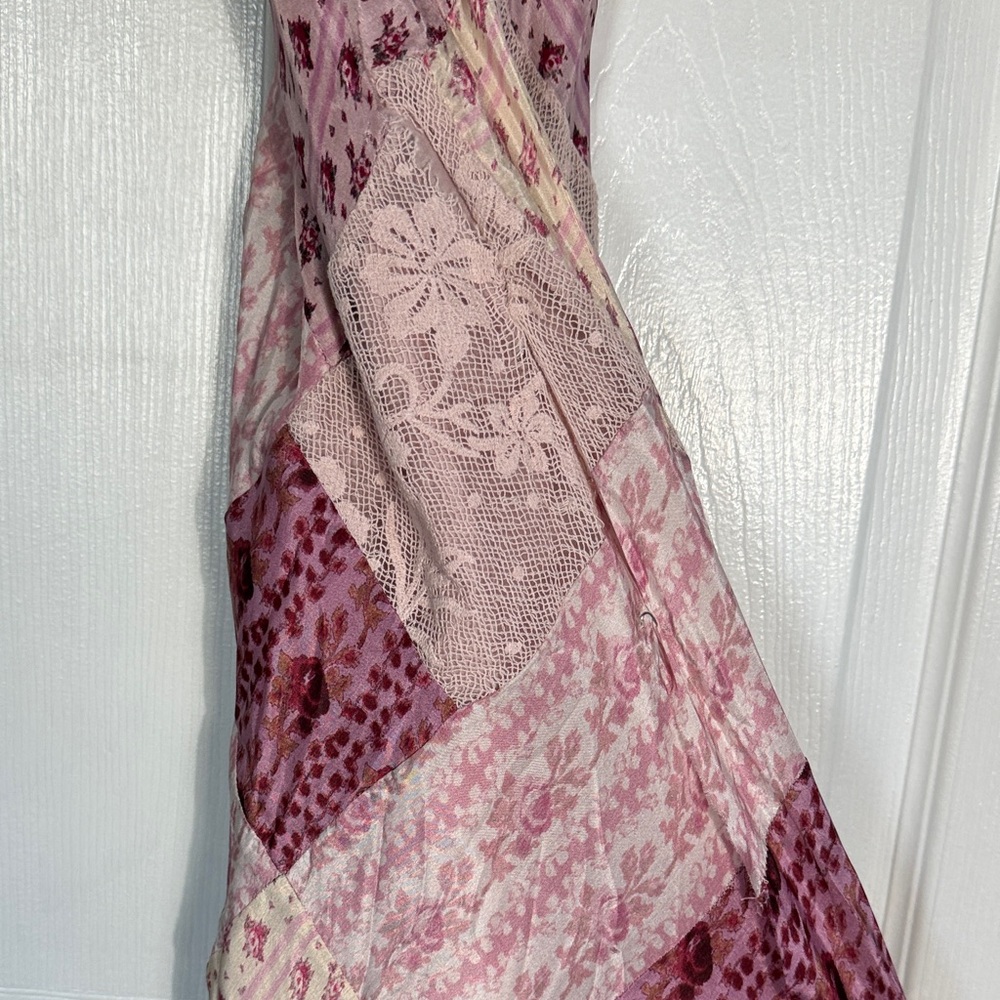 LoveShackFancy Pink Patchwork Slip Dress - damaged - Picture 10 of 11